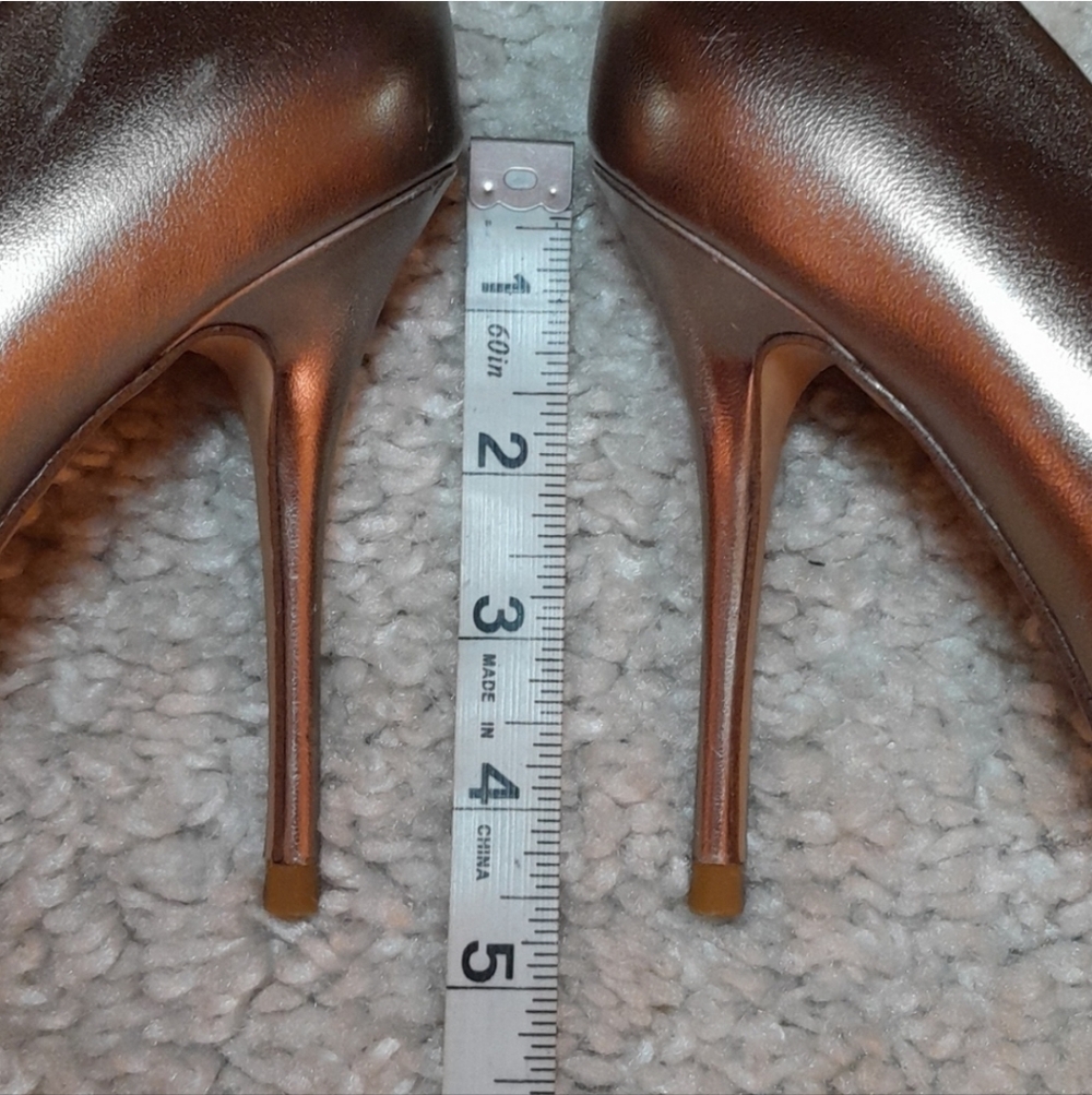 ZARA ROUND TOE Mettalic Round Toe Pumps Size 8 - Picture 10 of 16
